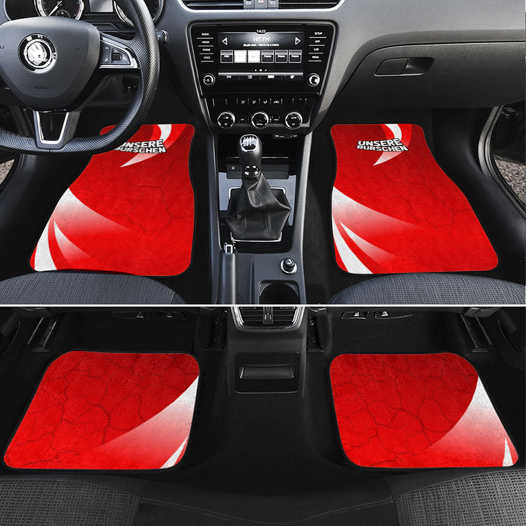 Austria Football Unsere Burschen Car Mats Eagle Mascot Patriotic Wave Grunge