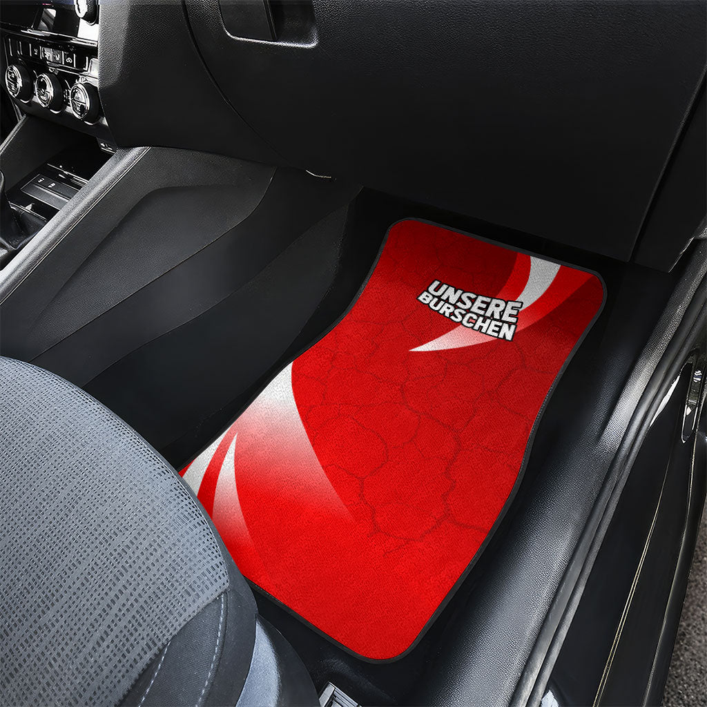 Austria Football Unsere Burschen Car Mats Eagle Mascot Patriotic Wave Grunge
