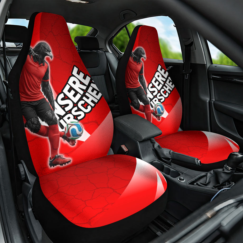 Austria Football Unsere Burschen Car Seat Cover Eagle Mascot Patriotic Wave Grunge