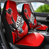 Austria Football Unsere Burschen Car Seat Cover Eagle Mascot Patriotic Wave Grunge