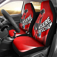 Austria Football Unsere Burschen Car Seat Cover Eagle Mascot Patriotic Wave Grunge