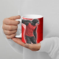 Austria Football Unsere Burschen Ceramic Mug Eagle Mascot Patriotic Wave Grunge