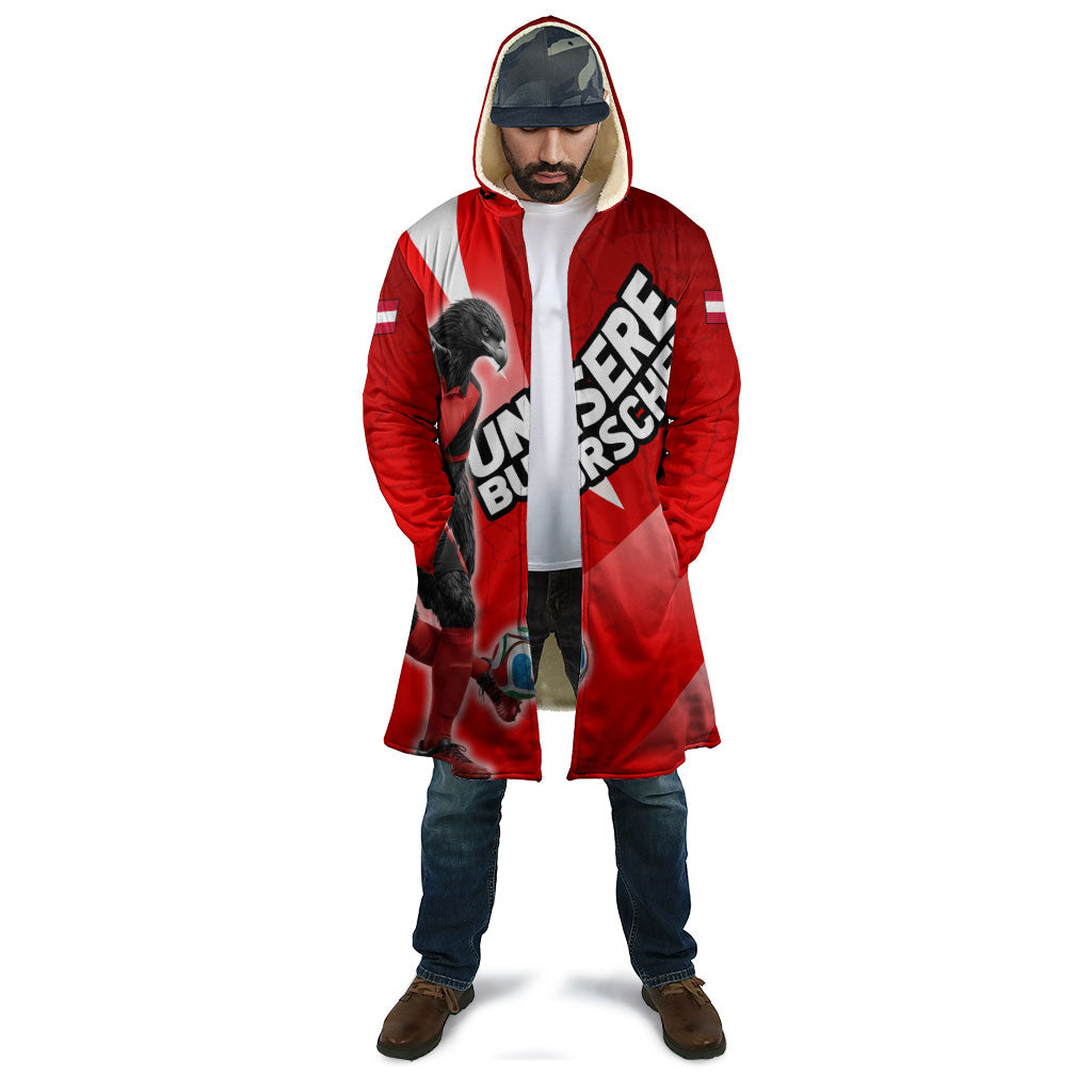 Personalized Austria Football Unsere Burschen Cloak Eagle Mascot Patriotic Wave Grunge