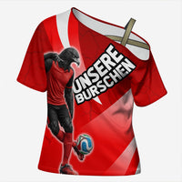 Personalized Austria Football Unsere Burschen Cross Shoulder Shirt Eagle Mascot Patriotic Wave Grunge