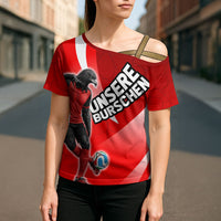 Personalized Austria Football Unsere Burschen Cross Shoulder Shirt Eagle Mascot Patriotic Wave Grunge