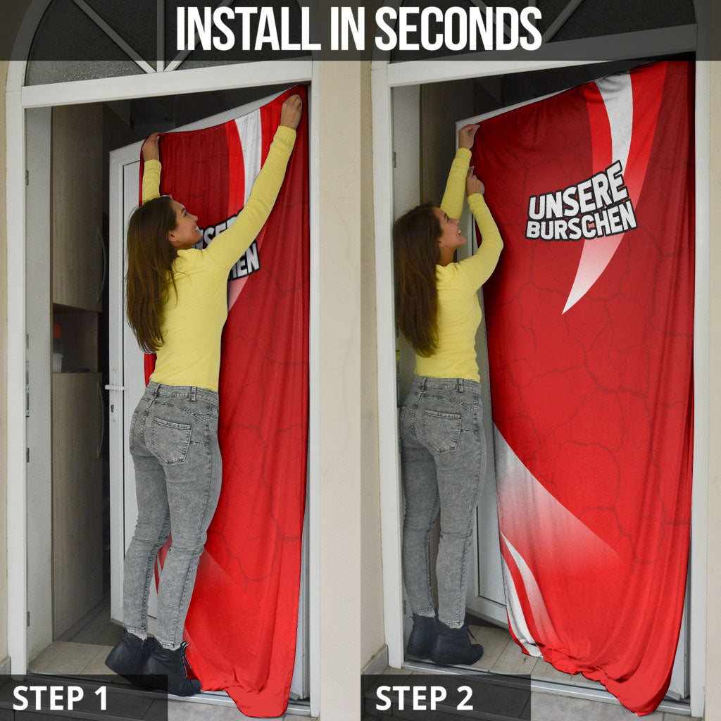 Austria Football Unsere Burschen Door Cover Eagle Mascot Patriotic Wave Grunge