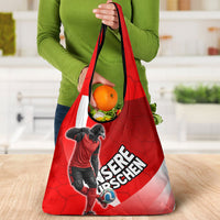 Austria Football Unsere Burschen Grocery Bag Eagle Mascot Patriotic Wave Grunge