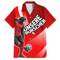 Personalized Austria Football Unsere Burschen Hawaiian Shirt Eagle Mascot Patriotic Wave Grunge