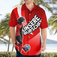 Personalized Austria Football Unsere Burschen Hawaiian Shirt Eagle Mascot Patriotic Wave Grunge