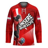 Personalized Austria Football Unsere Burschen Hockey Jersey Eagle Mascot Patriotic Wave Grunge