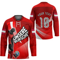 Personalized Austria Football Unsere Burschen Hockey Jersey Eagle Mascot Patriotic Wave Grunge