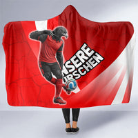 Austria Football Unsere Burschen Hooded Blanket Eagle Mascot Patriotic Wave Grunge