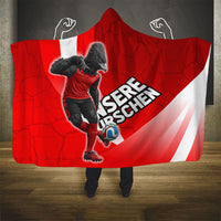 Austria Football Unsere Burschen Hooded Blanket Eagle Mascot Patriotic Wave Grunge