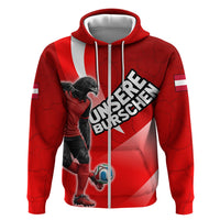 Personalized Austria Football Unsere Burschen Hoodie Eagle Mascot Patriotic Wave Grunge