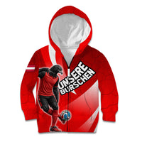 Personalized Austria Football Unsere Burschen Kid Hoodie Eagle Mascot Patriotic Wave Grunge