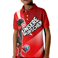 Personalized Austria Football Unsere Burschen Kid Polo Shirt Eagle Mascot Patriotic Wave Grunge
