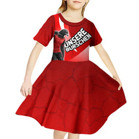 Personalized Austria Football Unsere Burschen Kid Short Sleeve Dress Eagle Mascot Patriotic Wave Grunge