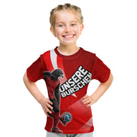 Personalized Austria Football Unsere Burschen Kid T Shirt Eagle Mascot Patriotic Wave Grunge
