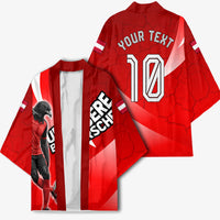 Personalized Austria Football Unsere Burschen Kimono Eagle Mascot Patriotic Wave Grunge