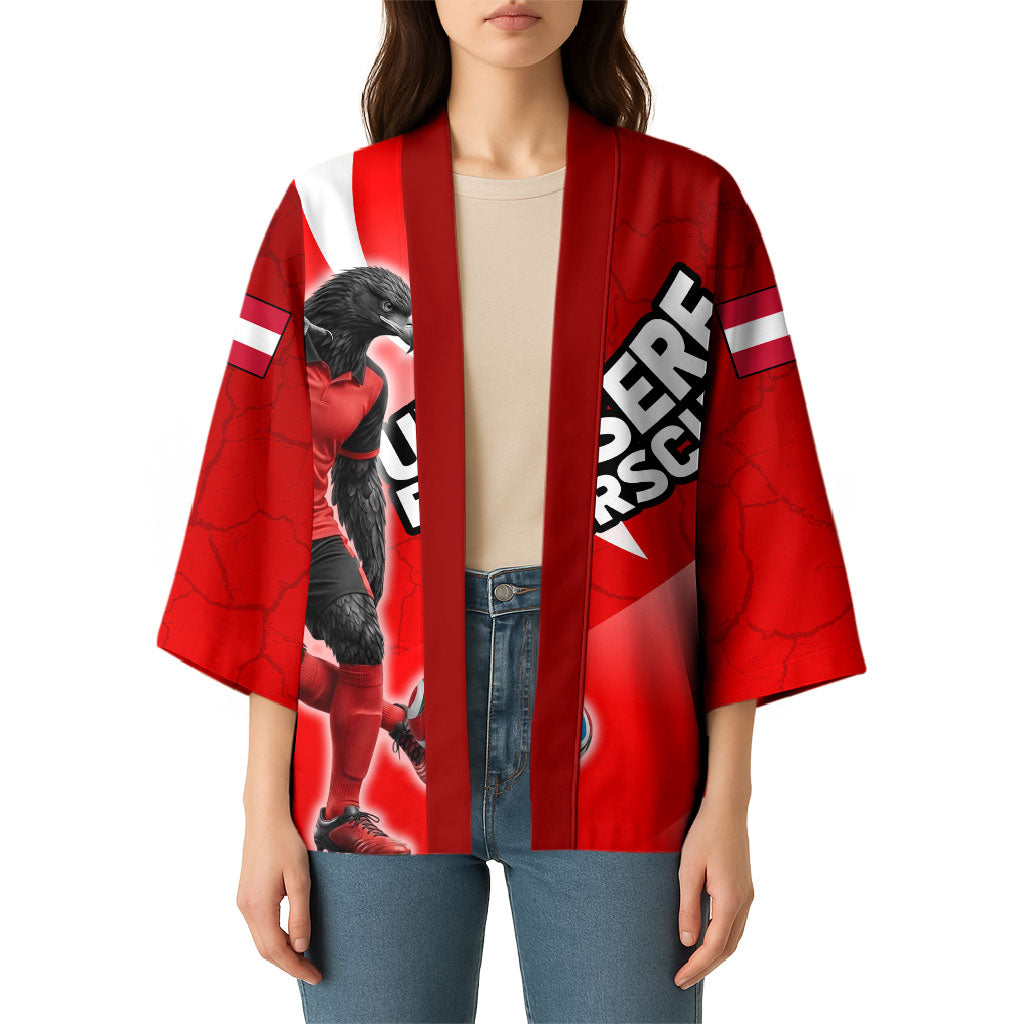 Personalized Austria Football Unsere Burschen Kimono Eagle Mascot Patriotic Wave Grunge