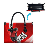 Austria Football Unsere Burschen Leather Bag Eagle Mascot Patriotic Wave Grunge
