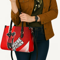 Austria Football Unsere Burschen Leather Bag Eagle Mascot Patriotic Wave Grunge