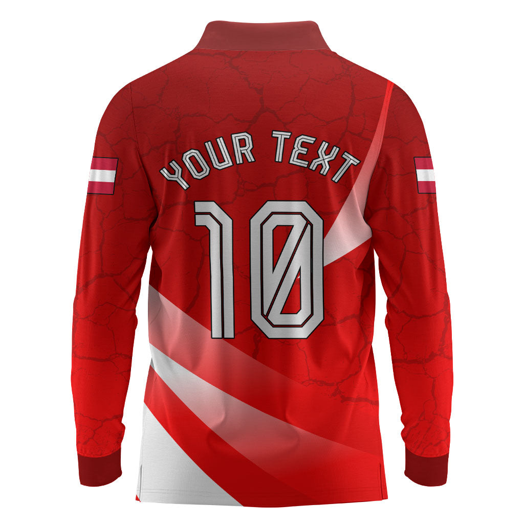 Personalized Austria Football Unsere Burschen Long Sleeve Polo Shirt Eagle Mascot Patriotic Wave Grunge