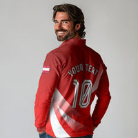 Personalized Austria Football Unsere Burschen Long Sleeve Polo Shirt Eagle Mascot Patriotic Wave Grunge