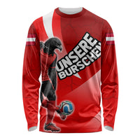 Personalized Austria Football Unsere Burschen Long Sleeve Shirt Eagle Mascot Patriotic Wave Grunge