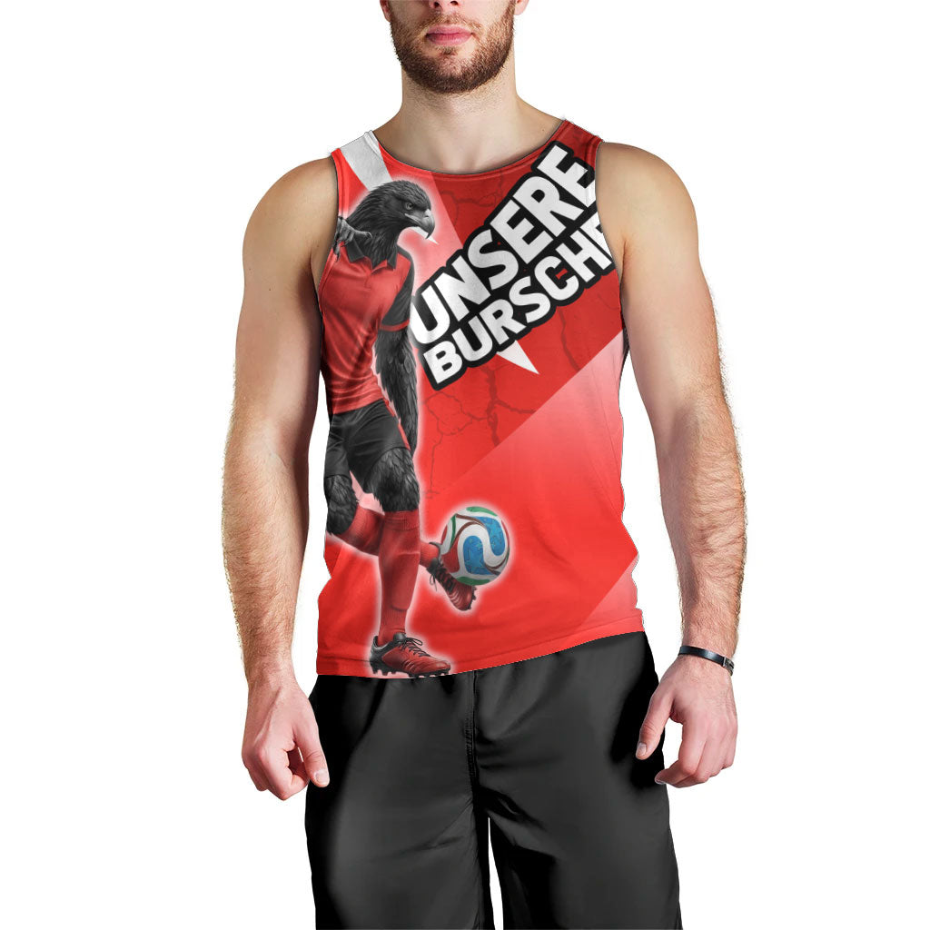 Personalized Austria Football Unsere Burschen Men Tank Top Eagle Mascot Patriotic Wave Grunge
