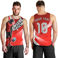 Personalized Austria Football Unsere Burschen Men Tank Top Eagle Mascot Patriotic Wave Grunge