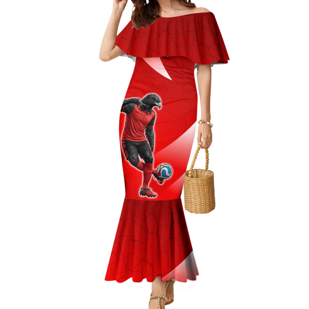 Austria Football Unsere Burschen Mermaid Dress Eagle Mascot Patriotic Wave Grunge