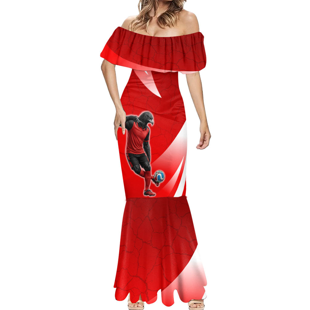 Austria Football Unsere Burschen Mermaid Dress Eagle Mascot Patriotic Wave Grunge