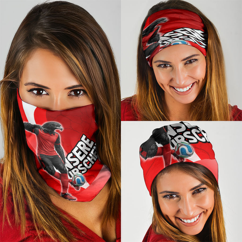 Austria Football Unsere Burschen Neck Gaiter Eagle Mascot Patriotic Wave Grunge