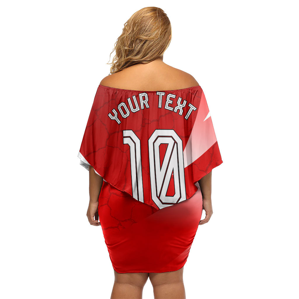 Personalized Austria Football Unsere Burschen Off Shoulder Short Dress Eagle Mascot Patriotic Wave Grunge