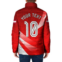 Personalized Austria Football Unsere Burschen Padded Jacket Eagle Mascot Patriotic Wave Grunge