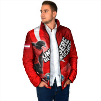 Personalized Austria Football Unsere Burschen Padded Jacket Eagle Mascot Patriotic Wave Grunge