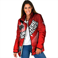 Personalized Austria Football Unsere Burschen Padded Jacket Eagle Mascot Patriotic Wave Grunge
