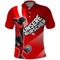 Personalized Austria Football Unsere Burschen Polo Shirt Eagle Mascot Patriotic Wave Grunge