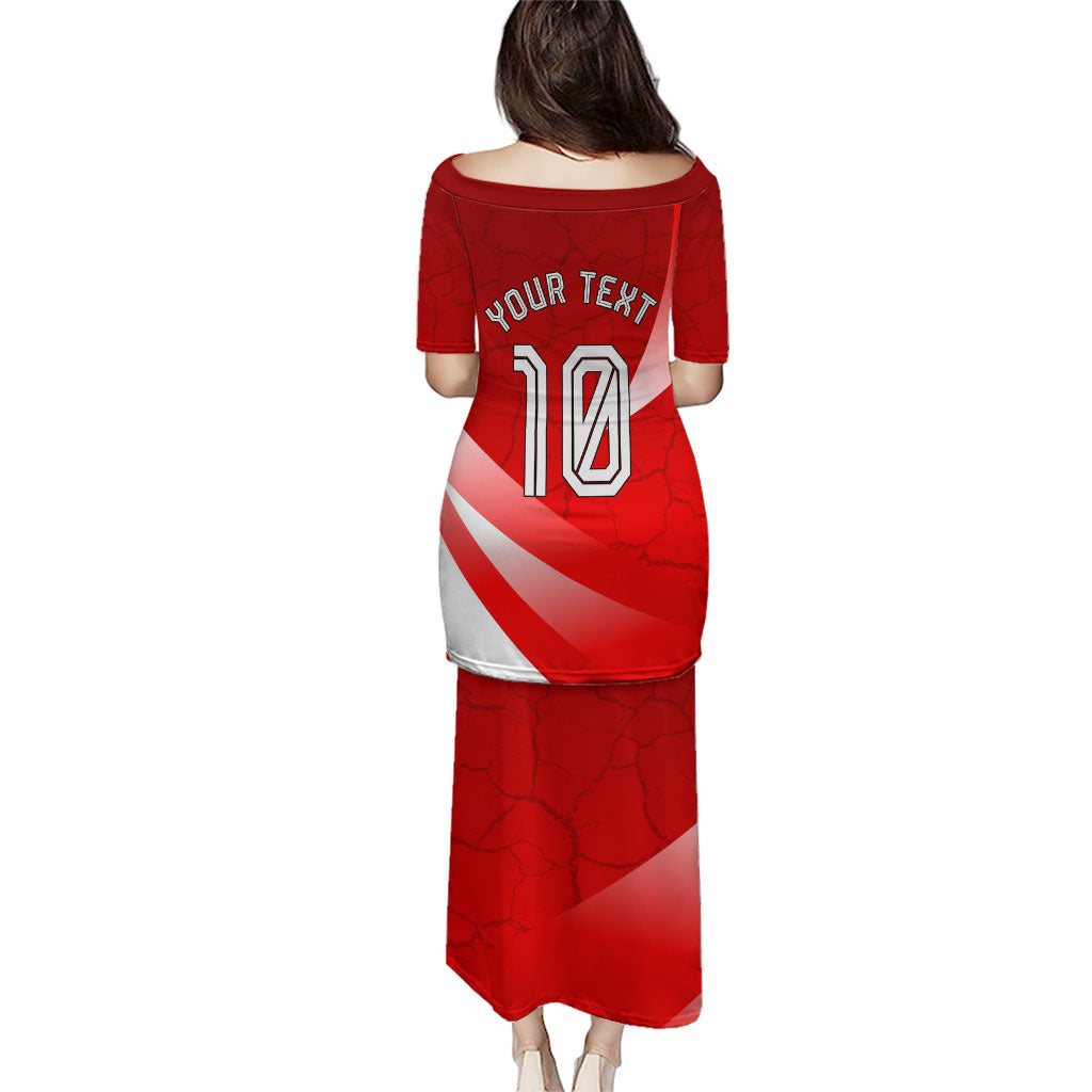 Personalized Austria Football Unsere Burschen Puletasi Eagle Mascot Patriotic Wave Grunge