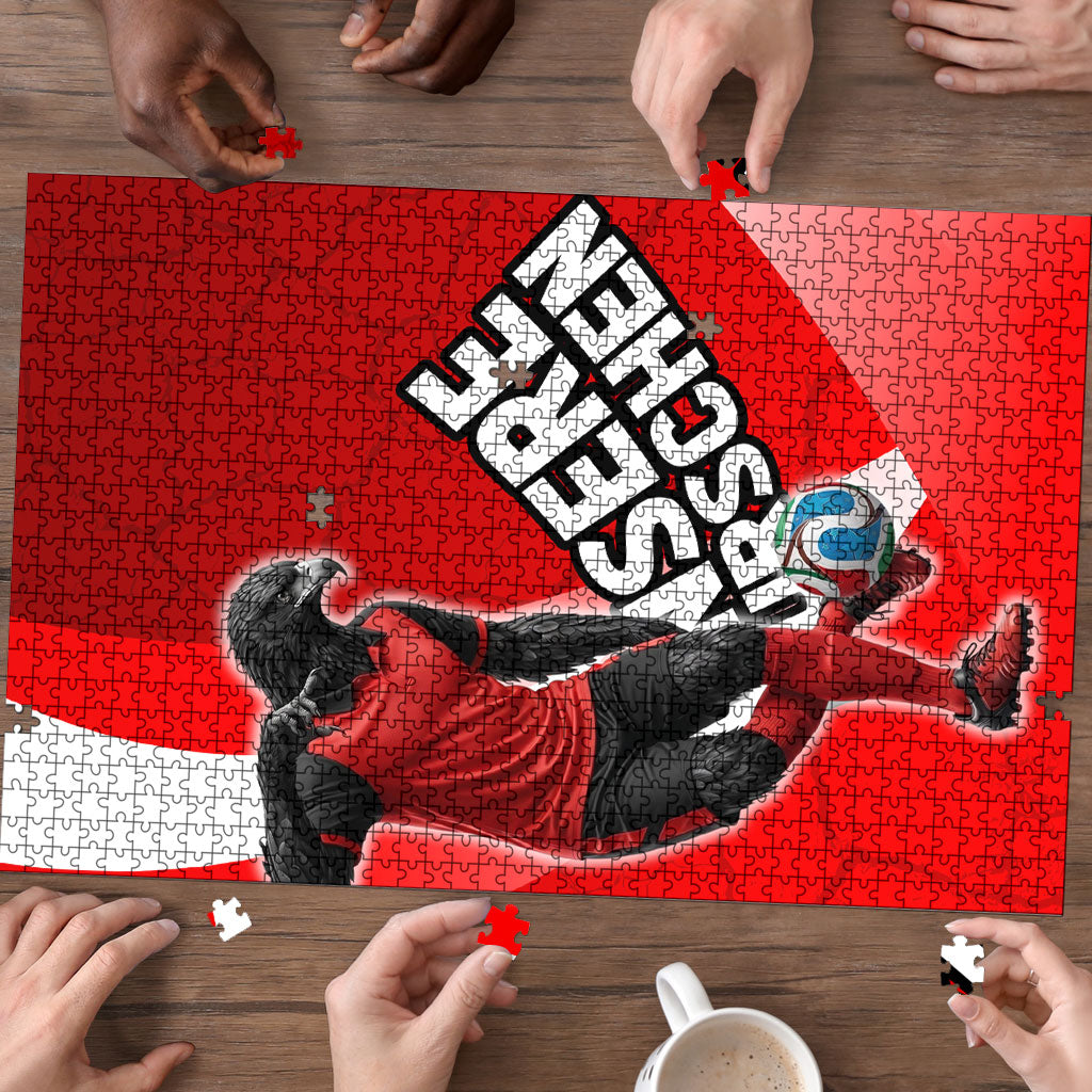 Austria Football Unsere Burschen Puzzle Eagle Mascot Patriotic Wave Grunge