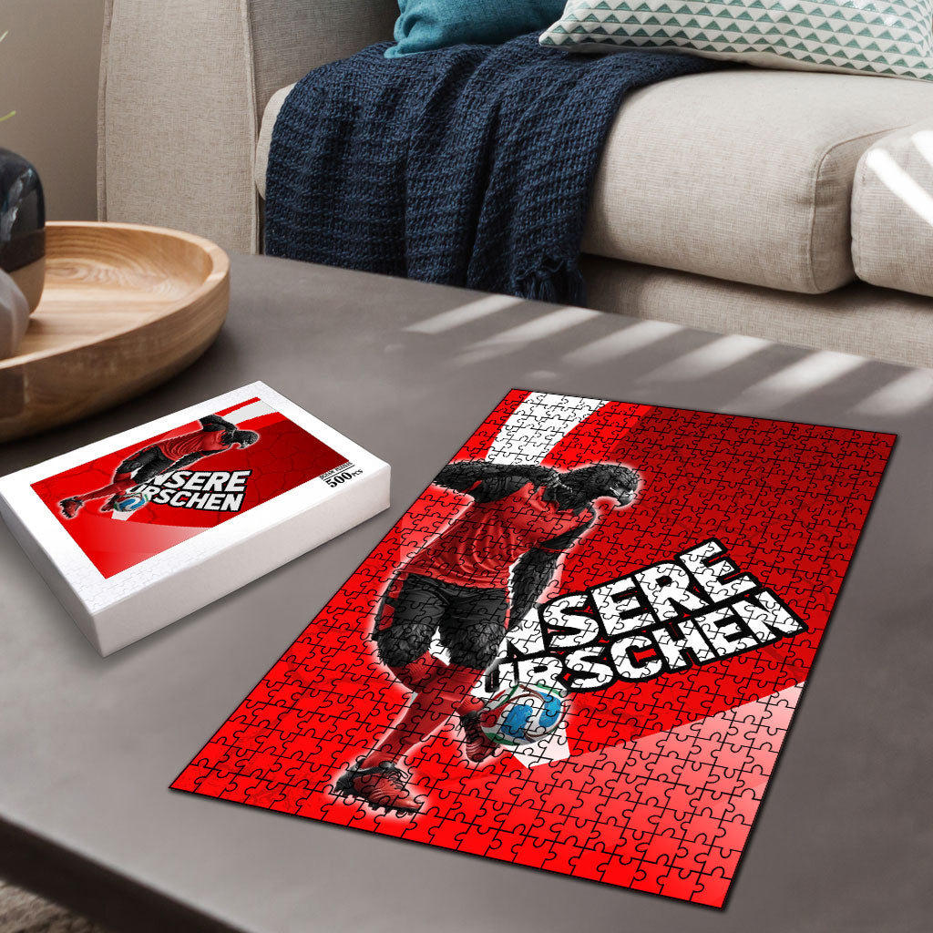 Austria Football Unsere Burschen Puzzle Eagle Mascot Patriotic Wave Grunge