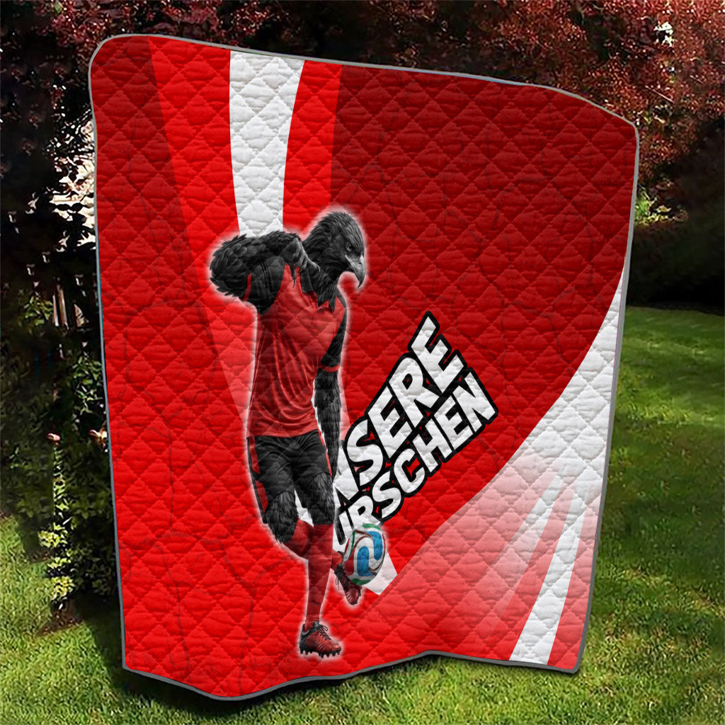 Austria Football Unsere Burschen Quilt Eagle Mascot Patriotic Wave Grunge