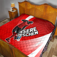 Austria Football Unsere Burschen Quilt Eagle Mascot Patriotic Wave Grunge