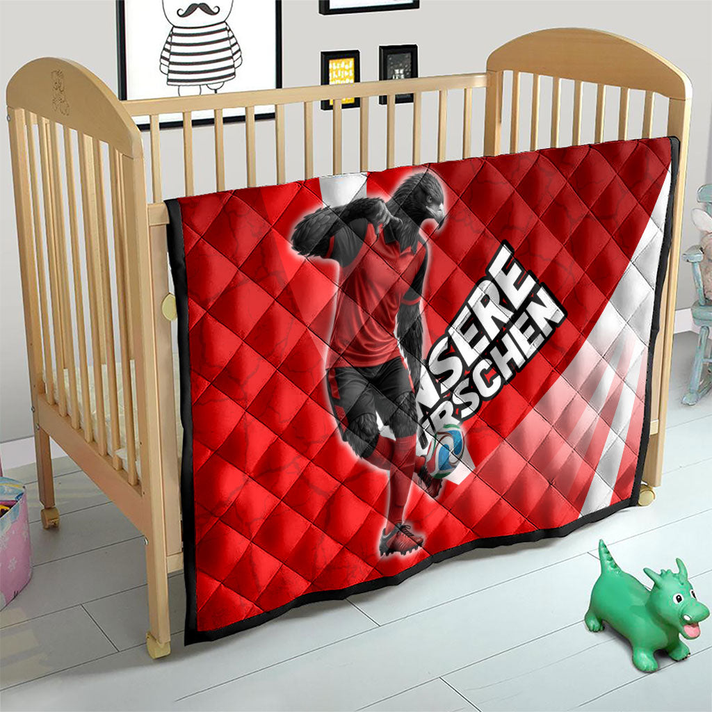 Austria Football Unsere Burschen Quilt Eagle Mascot Patriotic Wave Grunge