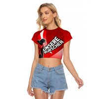 Personalized Austria Football Unsere Burschen Raglan Cropped T Shirt Eagle Mascot Patriotic Wave Grunge