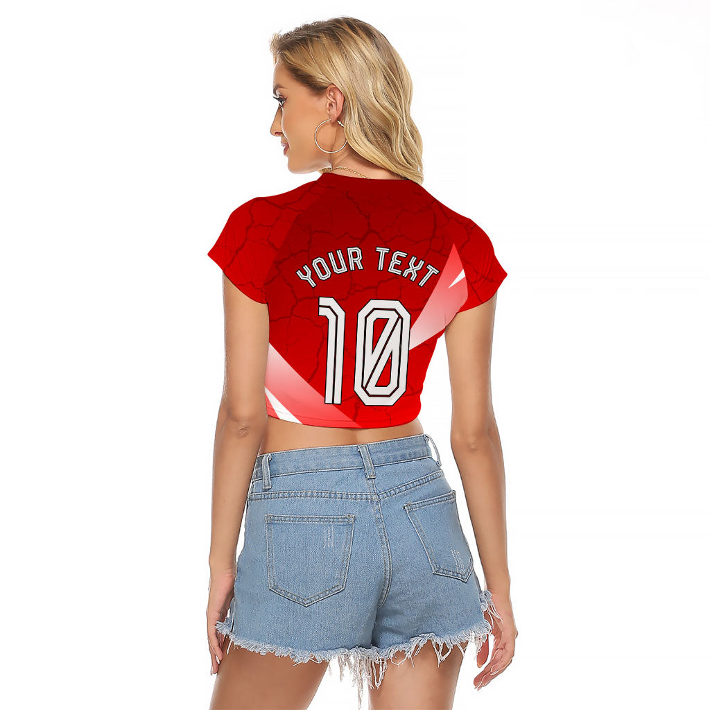 Personalized Austria Football Unsere Burschen Raglan Cropped T Shirt Eagle Mascot Patriotic Wave Grunge