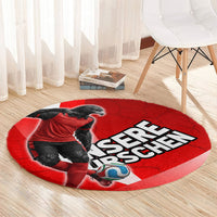 Austria Football Unsere Burschen Round Carpet Eagle Mascot Patriotic Wave Grunge