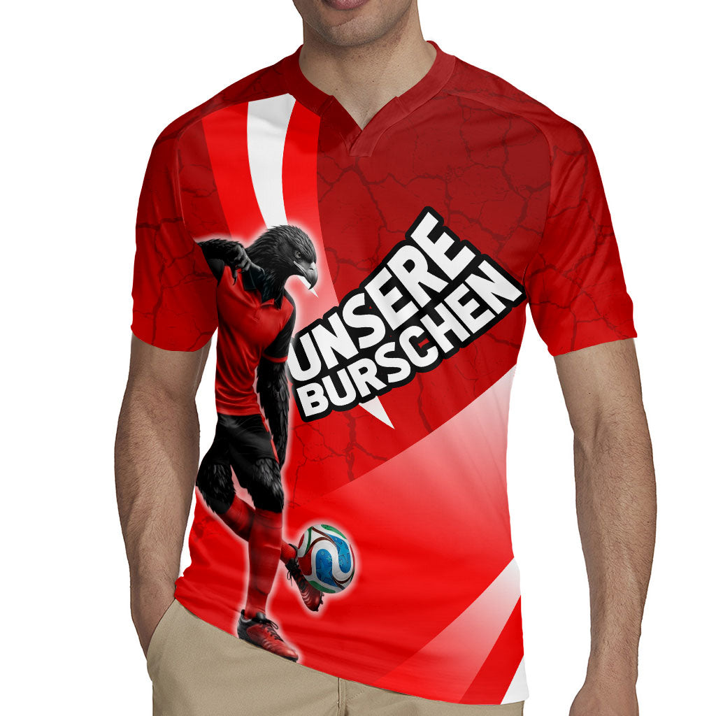 Personalized Austria Football Unsere Burschen Rugby Jersey Eagle Mascot Patriotic Wave Grunge
