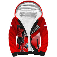 Personalized Austria Football Unsere Burschen Sherpa Hoodie Eagle Mascot Patriotic Wave Grunge
